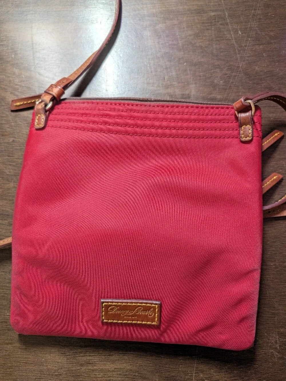 Dooney & Bourke Nylon North South Triple Zip Crossbody Bag Fuchsia Pink